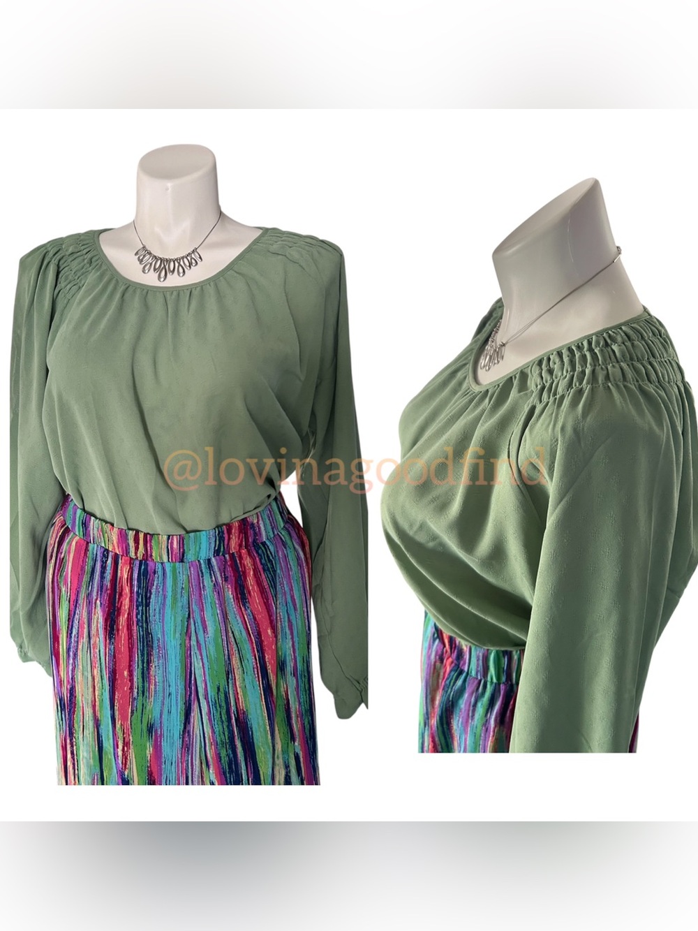 Jessica Simpson Long Sleeve Ruffle SMOCKED Shoulder Blouse NWT XXL
Olive Green